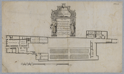 214989 Plattegrond van de parterre van het gebouw van het Diaconie Oude Mannen- en Vrouwenhuis (Huize Oudaen; ...